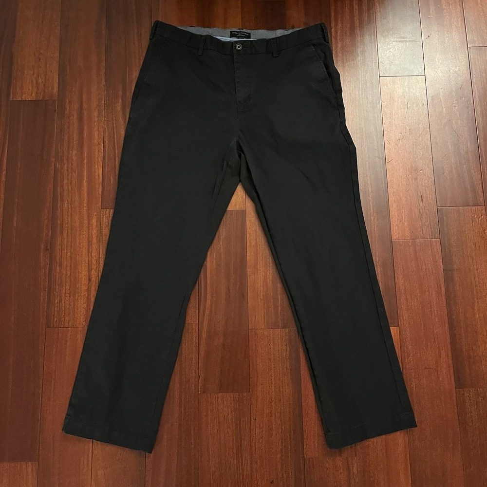 Banana Republic Pants Mens‎ 38x32 Black Aiden Chino Flat Stretch Straight Preppy